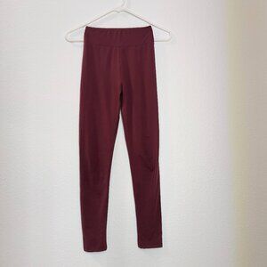 Children's High Waisted Leggings - Maroon